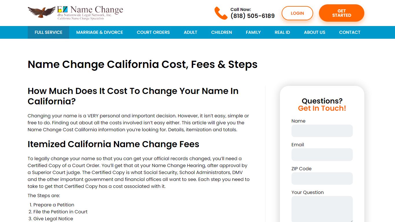 Name Change California Cost and Steps - EZ Name Change Service