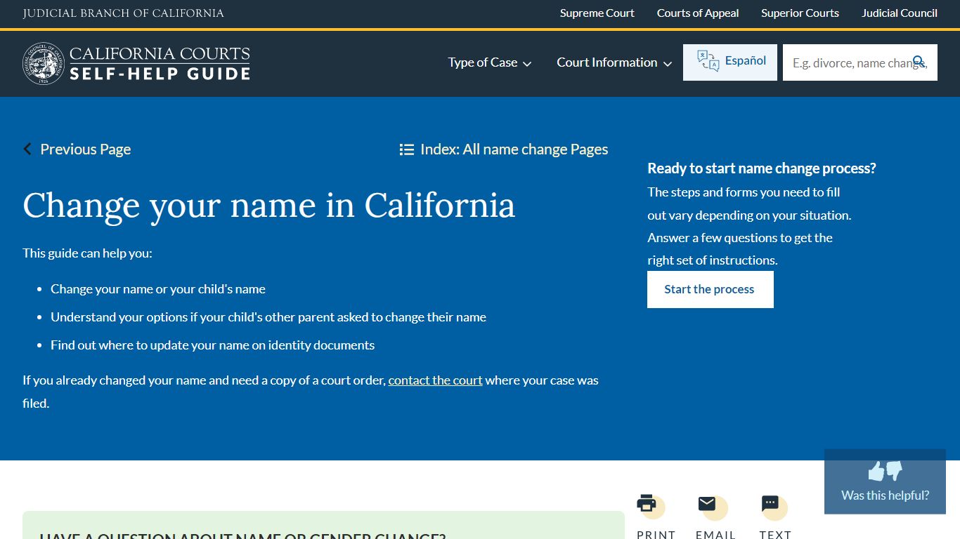 Does it cost to change your name in deals california